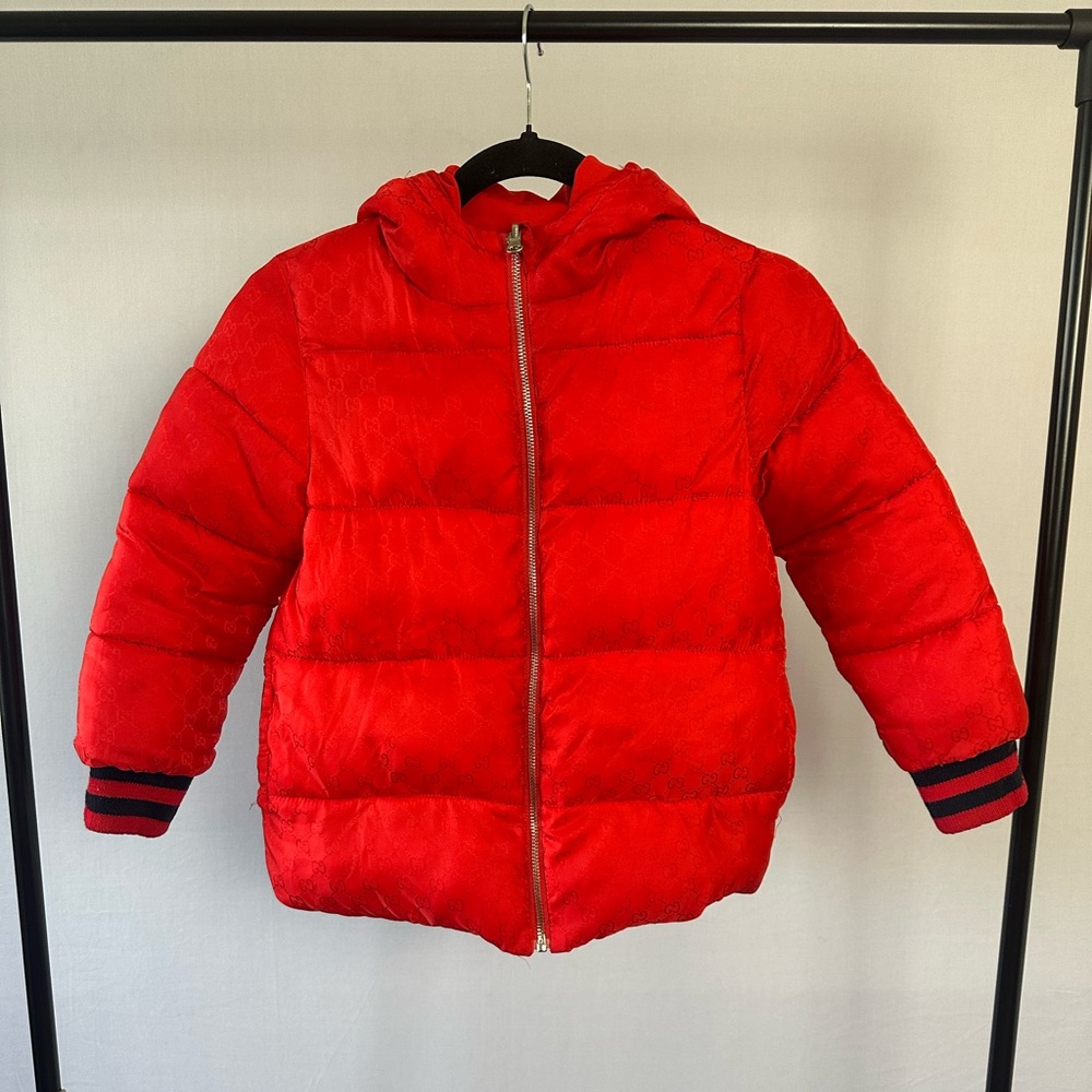 Gucci Kids Reversible GG Monogram Puffer Jacket Size 8